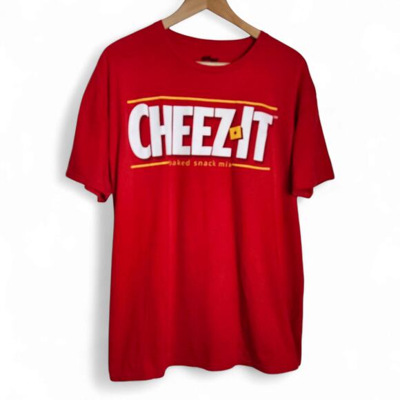 Kellogg's Mens Cheez-It Red Graphic Short Sleeve Tee Size XL - Picture 1 of 10
